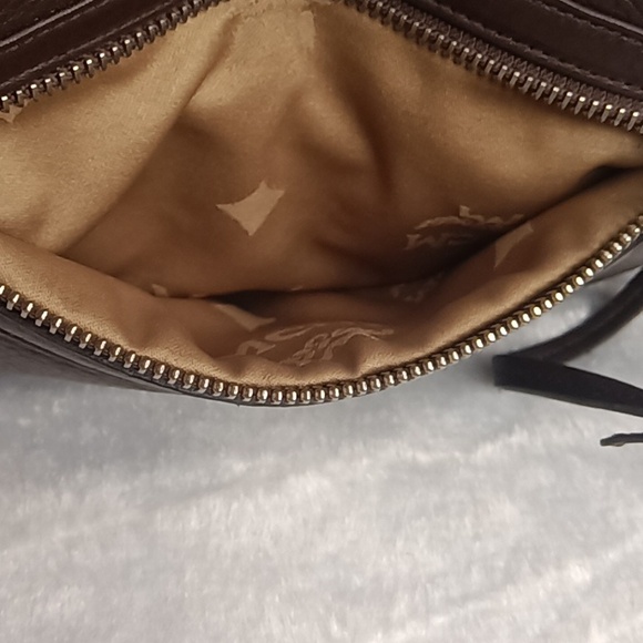 MCM Pebbled Leather Chocolate Shoulder Bag - Picture 11 of 13